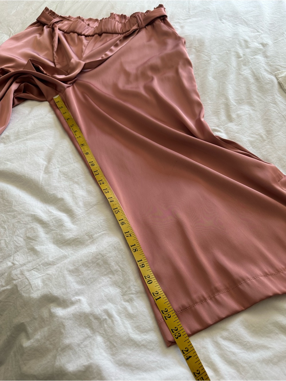Joie Rose Satin Paperbag Wide-Leg Pants with Tie Belt, size XL - Picture 10 of 12